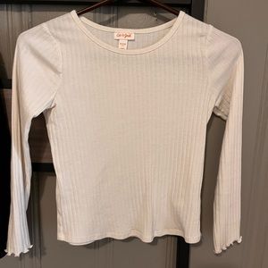 Long sleeve girls ribbed shirts
